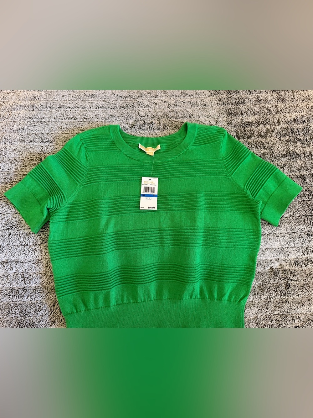 Michael Kors Bright Green Short Sleeve Knit Top